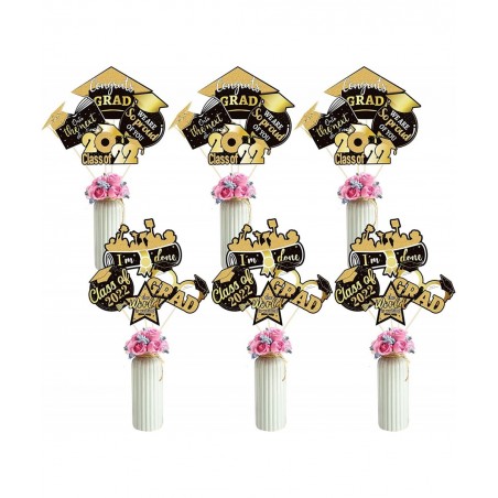 24 Pieces Graduation Party Decorations 2022 Graduation Party Centerpiece Sticks Glitter Table Topper Congratulations Graduate...