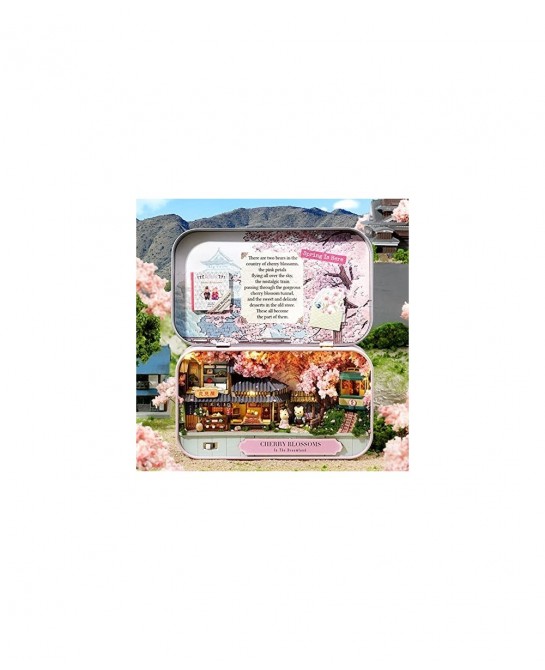 Box Theatre Doll House Furniture Miniature 1:24 DIY Dollhouse Kit for Kids (Cherry Blossoms) $28.41 Dollhouses