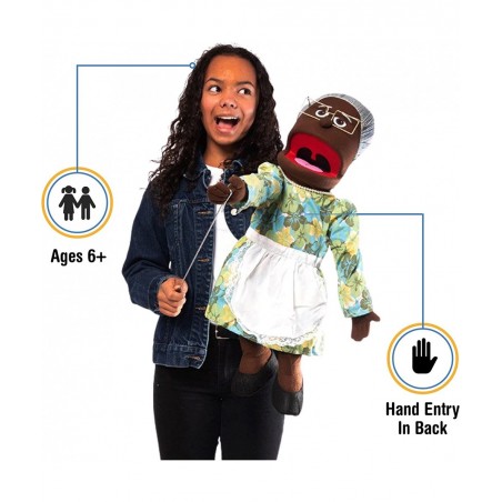 25" Granny Black Grandmother Full Body Ventriloquist Style Puppet $90.39 Ventriloquist Puppets