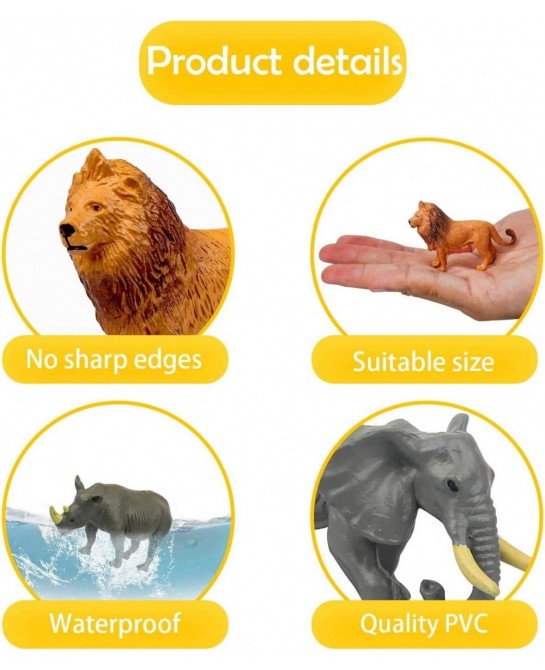 Safari Animal Toys Realistic Mini Wild Animal Figurines Sets Party Cake Topper and Decorations for Boys Toddlers $20.04 Kids'...
