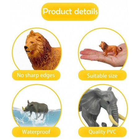 Safari Animal Toys Realistic Mini Wild Animal Figurines Sets Party Cake Topper and Decorations for Boys Toddlers $20.04 Kids'...