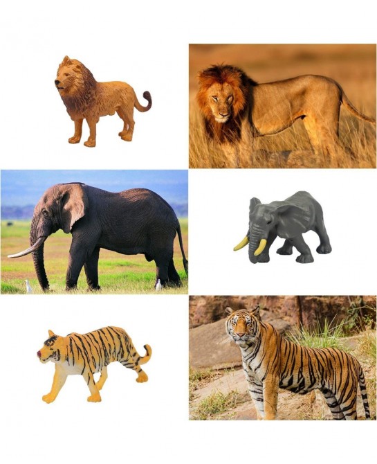 Safari Animal Toys Realistic Mini Wild Animal Figurines Sets Party Cake Topper and Decorations for Boys Toddlers $20.04 Kids'...