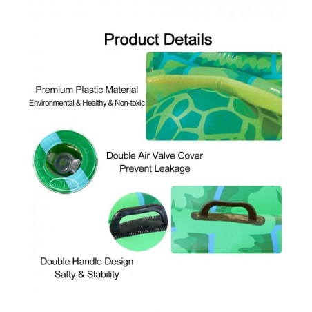 Sea Turtle Ride On Swimming Pool Float 191x170CM Giant Turtle Inflatable Floating Bed Pool Floats for Adults Children $48.04 ...
