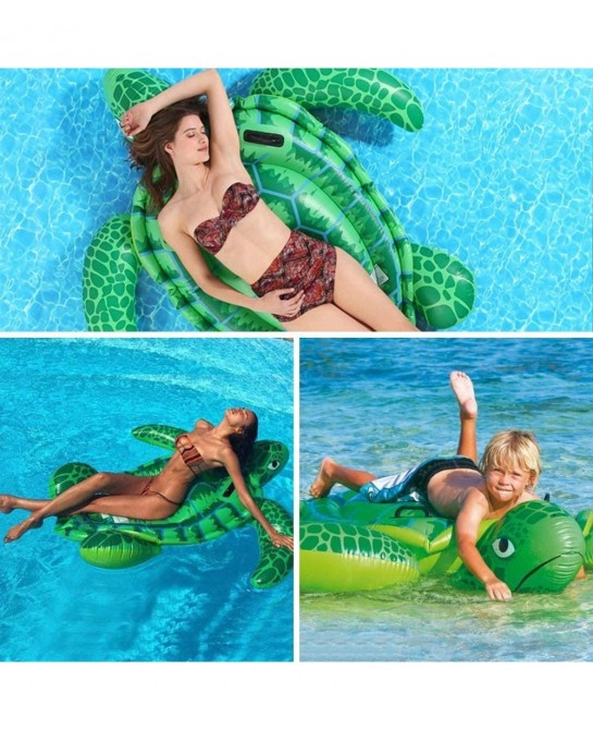 Sea Turtle Ride On Swimming Pool Float 191x170CM Giant Turtle Inflatable Floating Bed Pool Floats for Adults Children $48.04 ...
