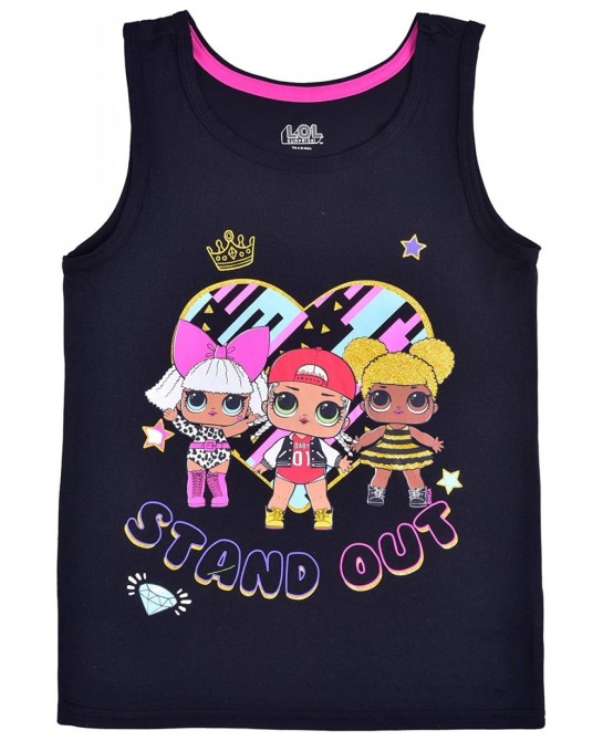 LOL Surprise Dolls Girls 3 Pack Tank Tops for Little and Big Kids – Pink/Black $43.78 Dolls
