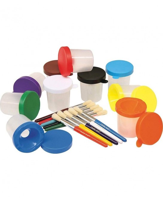 Creativity Street Color-Coordinated Painting Set Craft Kit 7.25" Brushes 3" Dia. Cups Assorted 20 per $37.78 Craft Kits