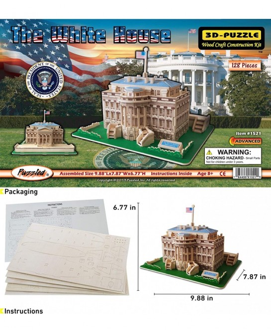 The White House Wooden 3D Puzzle Construction Kit $46.47 3-D Puzzles