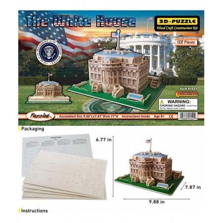 The White House Wooden 3D Puzzle Construction Kit $46.47 3-D Puzzles