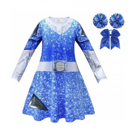 Zombies 3 Girls Costume Cheerleader Toddler Rose Dress Long Sleeve Dress Up 3-12 Years $50.69 Kids' Costumes