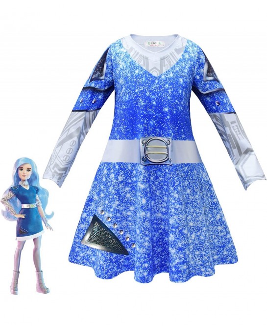 Zombies 3 Girls Costume Cheerleader Toddler Rose Dress Long Sleeve Dress Up 3-12 Years $50.69 Kids' Costumes