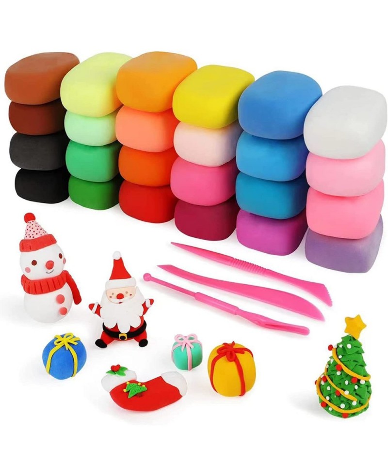 Air Dry Clay for Kids 24 Colors Magic Modeling Clay Kit with Magical Clay Tools Accessories Squash Clay for Slime Play Clay A...