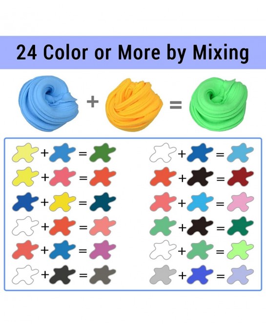 Air Dry Clay for Kids 24 Colors Magic Modeling Clay Kit with Magical Clay Tools Accessories Squash Clay for Slime Play Clay A...