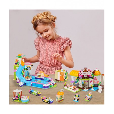 Friends Café Shop Building Kit Girls Coffee House Summer Pool Party Building Blocks Set for Kids Aged 6-12 (1140 Pieces) $93....