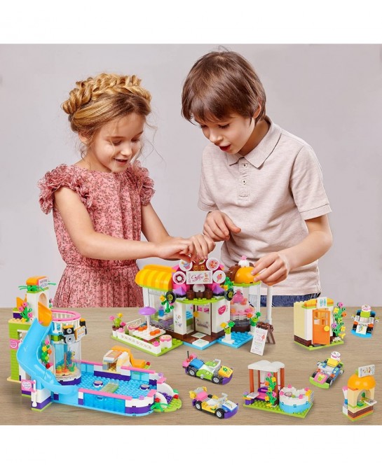 Friends Café Shop Building Kit Girls Coffee House Summer Pool Party Building Blocks Set for Kids Aged 6-12 (1140 Pieces) $93....
