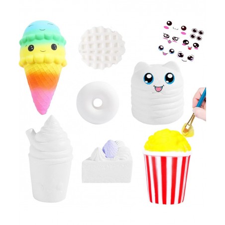 7Pcs Arts and Crafts for Girls DIY Dessert Paint Your Own Squishies Kit! Gifts for Craft Lovers Kids Top Christmas Toys. Jumb...