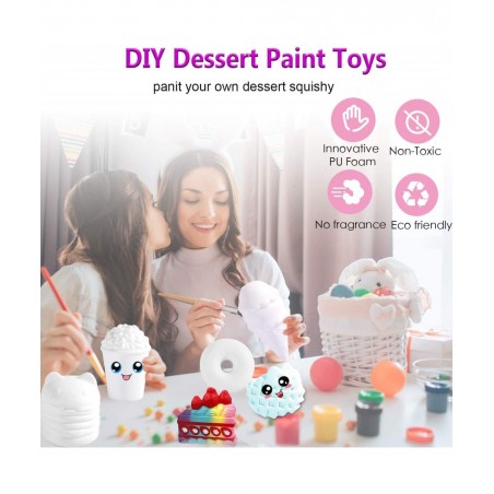 7Pcs Arts and Crafts for Girls DIY Dessert Paint Your Own Squishies Kit! Gifts for Craft Lovers Kids Top Christmas Toys. Jumb...