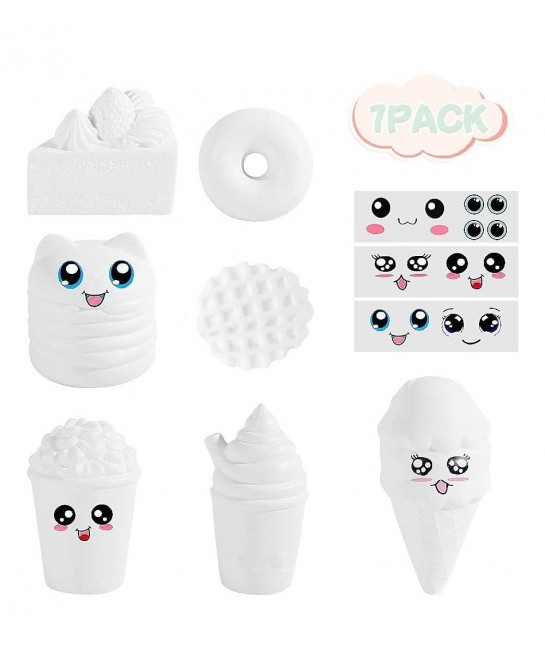 7Pcs Arts and Crafts for Girls DIY Dessert Paint Your Own Squishies Kit! Gifts for Craft Lovers Kids Top Christmas Toys. Jumb...