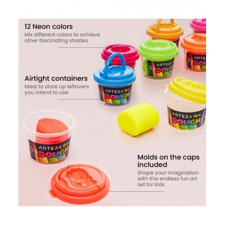ARTEZA INC Dough in TUBS Neon Colors $26.58 Kids' Drawing & Writing Boards