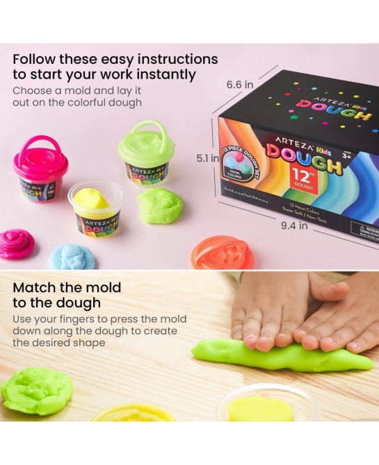 ARTEZA INC Dough in TUBS Neon Colors $26.58 Kids' Drawing & Writing Boards