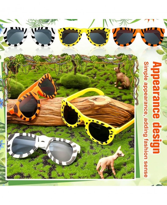 Pack of 24 Animal Print Sunglasses Jungle Sunglasses Zoo Animal Glasses Safari Kids Sunglasses Party Favor Wild Girl Boy Eyew...