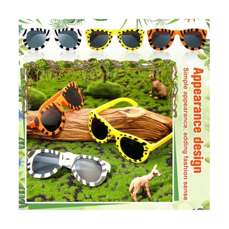 Pack of 24 Animal Print Sunglasses Jungle Sunglasses Zoo Animal Glasses Safari Kids Sunglasses Party Favor Wild Girl Boy Eyew...