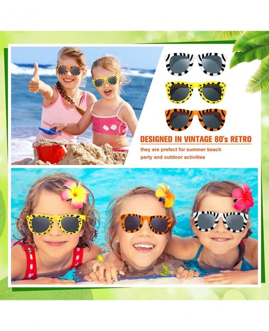 Pack of 24 Animal Print Sunglasses Jungle Sunglasses Zoo Animal Glasses Safari Kids Sunglasses Party Favor Wild Girl Boy Eyew...