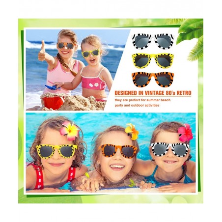 Pack of 24 Animal Print Sunglasses Jungle Sunglasses Zoo Animal Glasses Safari Kids Sunglasses Party Favor Wild Girl Boy Eyew...