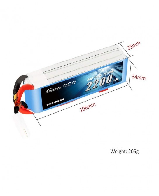 11.1V 2200mAh 3S 60C LiPo Battery Pack with Deans Plug for 450 Size Helicopter Glider and EPP FPV RC Car Boat Truck Heli Airp...