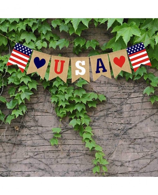 14 PSC Patriotic Party Decorations 4th of July American Flag Party Supplies Foldable Colorful Paper Fans Tissue Paper Pom Pom...