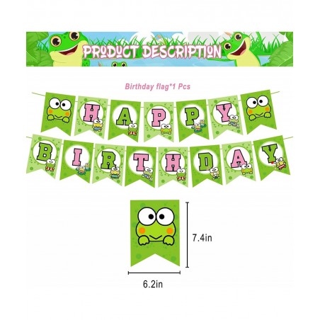 The Frog of Keroppi Birthday Party Decorations Cartoon Big-Eyed Frog Theme Birthday Supplies set with Happy Birthday Banner C...