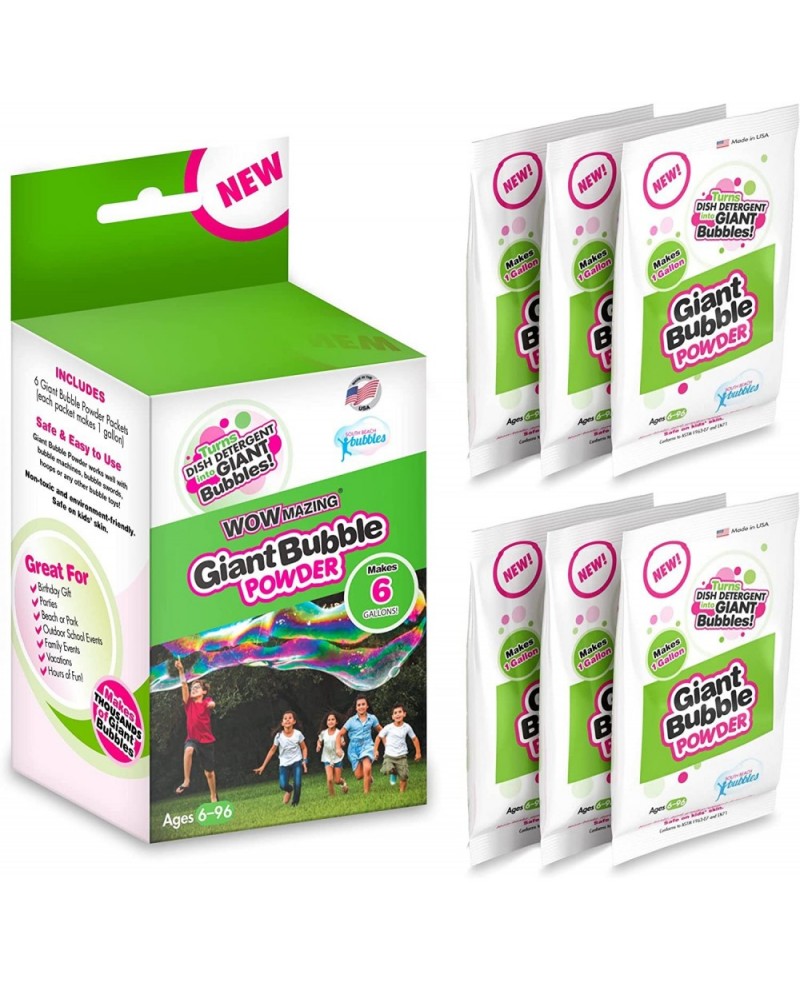 Big Bubble Refill Powder Mix (6 Packets) - Turns Dish Detergent into Giant Bubbles. Makes 6 GALLONS! - Made in USA $26.46 Bub...