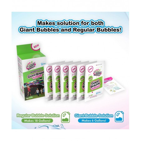 Big Bubble Refill Powder Mix (6 Packets) - Turns Dish Detergent into Giant Bubbles. Makes 6 GALLONS! - Made in USA $26.46 Bub...