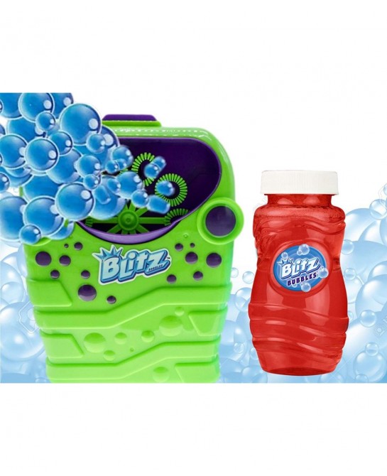 Blitz Bubble Stream Machine Blaster with Bubble Solution (Colors May Vary) for Kids Floats High Last Long Bubble Blower Machi...