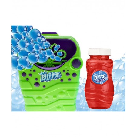 Blitz Bubble Stream Machine Blaster with Bubble Solution (Colors May Vary) for Kids Floats High Last Long Bubble Blower Machi...