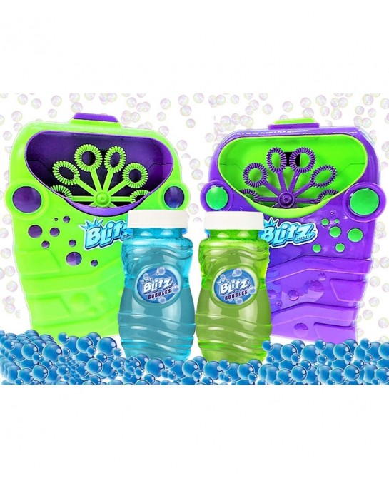 Blitz Bubble Stream Machine Blaster with Bubble Solution (Colors May Vary) for Kids Floats High Last Long Bubble Blower Machi...