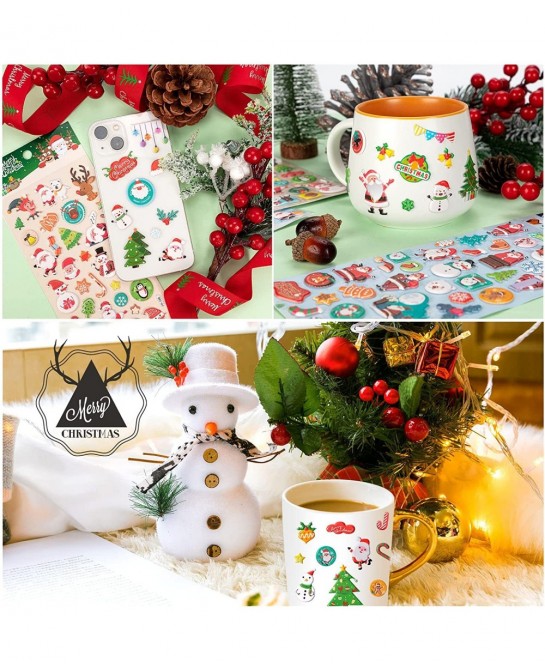 Christmas Puffy Stickers for Kids 302Pcs Cute Christmas 3D Stickers for Scrapbooking DIY Phone Diary Including Santa Claus Ch...