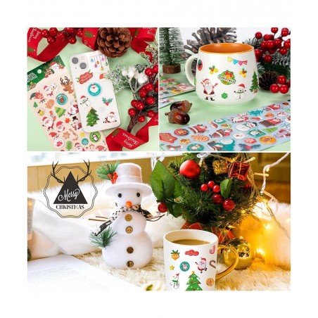 Christmas Puffy Stickers for Kids 302Pcs Cute Christmas 3D Stickers for Scrapbooking DIY Phone Diary Including Santa Claus Ch...