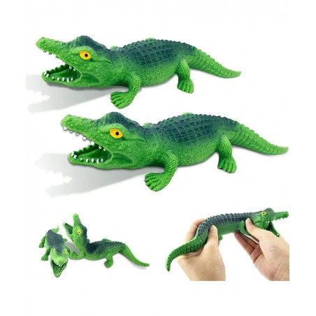 Stretchy Animal Sensory Stress Relief Toys Crocodile Squishy Stress Toys Alligators Squeeze Sand Rebound Ball Fidget Knead To...