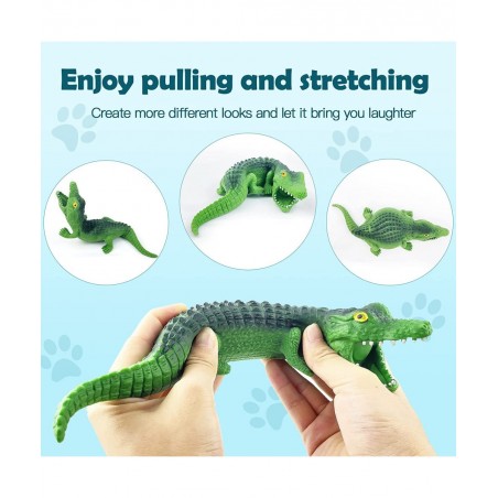 Stretchy Animal Sensory Stress Relief Toys Crocodile Squishy Stress Toys Alligators Squeeze Sand Rebound Ball Fidget Knead To...