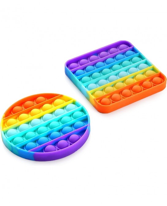 2 Pack Pop Bubble Fidget Toy | Push Bubble Toys | Pop It Pack | Autism Sensory Toys | Stress and Anxiety Relieving | 2 Pack S...