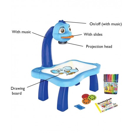 Drawing Projector Desk for Kids Drawing Projection Toy with Lights and Music Gifts for Kids Learning Projector for Boys and G...