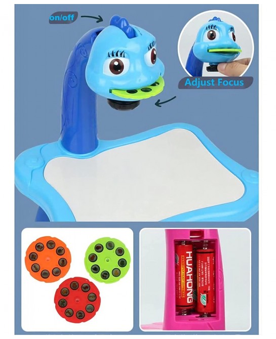 Drawing Projector Desk for Kids Drawing Projection Toy with Lights and Music Gifts for Kids Learning Projector for Boys and G...