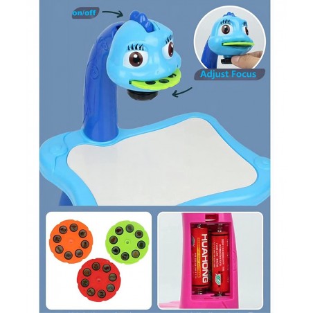 Drawing Projector Desk for Kids Drawing Projection Toy with Lights and Music Gifts for Kids Learning Projector for Boys and G...