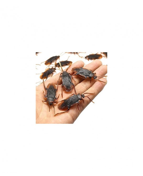Prank Fake Roaches Favorite Trick Joke Toys Look Real Scary Insects Realistic Plastic Bugs Novelty Cockroach for Party Christ...