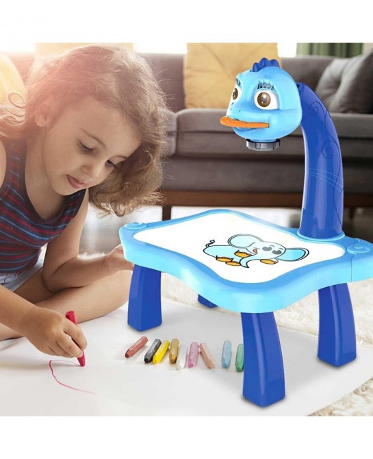 Drawing Projector Desk for Kids Drawing Projection Toy with Lights and Music Gifts for Kids Learning Projector for Boys and G...
