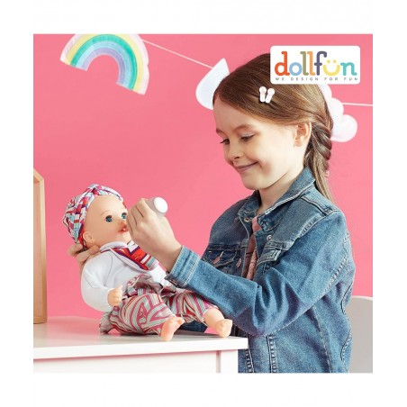Hello Baby 14-inch Soft Body Baby Doll with Head Wrap Bib and Magic Milk Bottle Caucasian Blue Eyes… $43.08 Dolls