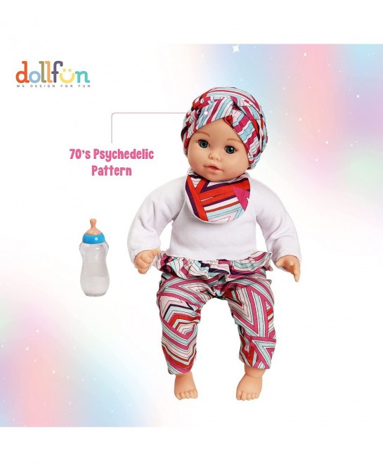 Hello Baby 14-inch Soft Body Baby Doll with Head Wrap Bib and Magic Milk Bottle Caucasian Blue Eyes… $43.08 Dolls