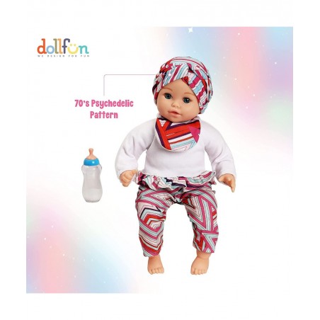 Hello Baby 14-inch Soft Body Baby Doll with Head Wrap Bib and Magic Milk Bottle Caucasian Blue Eyes… $43.08 Dolls