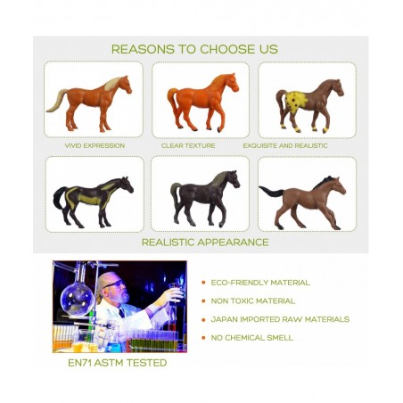 Horse Figures 18PCS Plastic Small Pony Animal Toys for Advent Calendar Science Project Learning Educational Toys Cake Topper ...