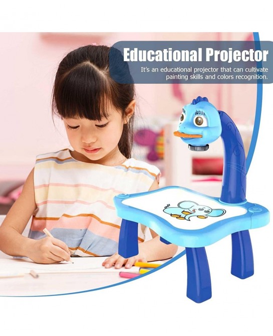 Drawing Projector Desk for Kids Drawing Projection Toy with Lights and Music Gifts for Kids Learning Projector for Boys and G...